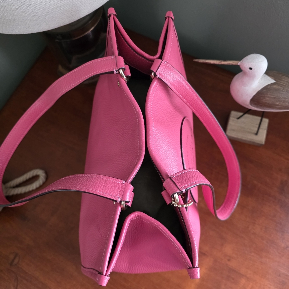 Coach C3078 Dempsey Tote Pink Pebbled Leather Shoulder Bag - Picture 13 of 16